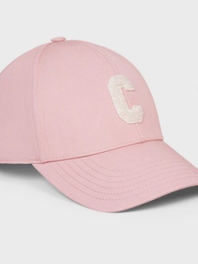 Celine C White Logo Initial Baseball Pink Cap