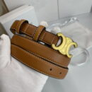 Celine Medium Triomphe in Smooth Calfskin Brown Leather Belt