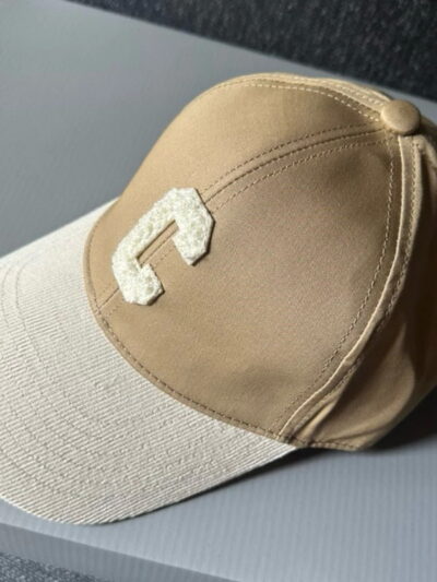 Celine Initial C Baseball Cap in Cotton Beige