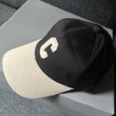 Celine Initial C Baseball Cap Cotton Black /Beige