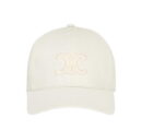Celine Triomphe Patch Baseball ECRU Cap in Cotton