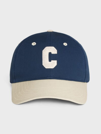 Celine Initial Patch Baseball Cap Cotton Navy /Beige
