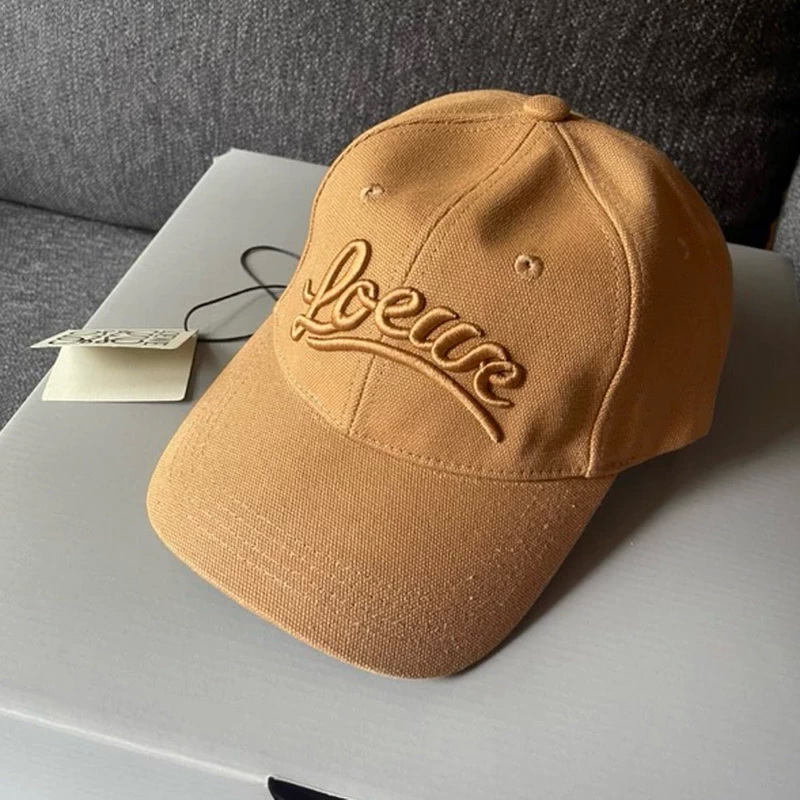 Loewe Embroidery Baseball Cap in Canvas Brown