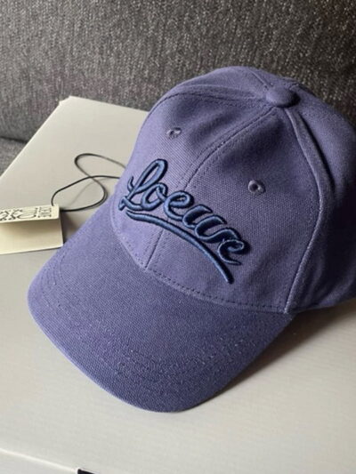 Loewe Embroidery Blue Baseball Cap in Canvas