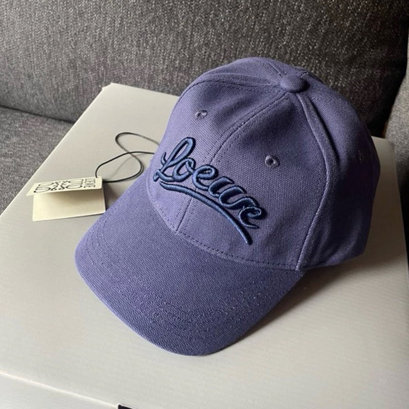 Loewe Embroidery Blue Baseball Cap in Canvas