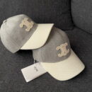Celine Triomphe Baseball Cap in Wool Vanilla / Grey
