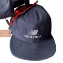 Miu Miu Embroidered logo Navy Baseball Cap