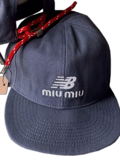 Miu Miu Embroidered logo Navy Baseball Cap