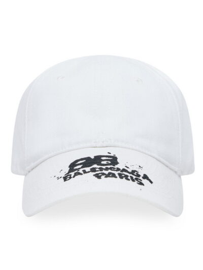 Balenciaga Hand-Drawn BB Paris Icon White Baseball Cap