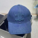 Celine Triomphe Patch Baseball Cap Cotton Blue Denim