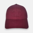 Celine Triomphe Patch Baseball Cap in Cotton Maroon
