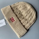 Celine Triomphe Logo Knit Wool Beanie Brown Hat