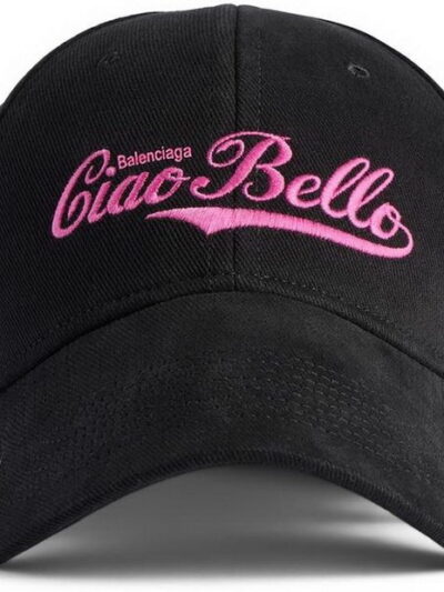 Balenciaga Ciao Bello Cotton Black/ Pink Baseball Cap