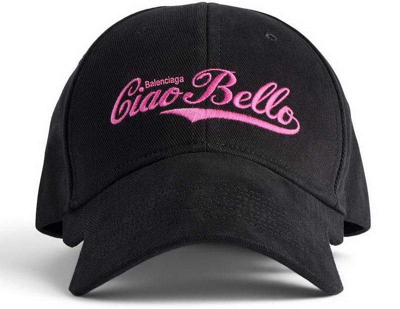 Balenciaga Ciao Bello Cotton Black/ Pink Baseball Cap