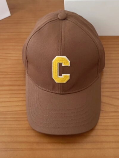 Celine Initial C Yellow Men's Brown Baseball Cap Hat