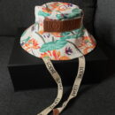 LOEWE Paula's Ibiza Waterlily Print Canvas Fisherman Hat Green Multi