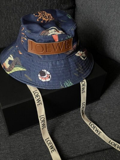 Loewe Paula's Ibiza' Mermaid Print Fisherman Hat Navy