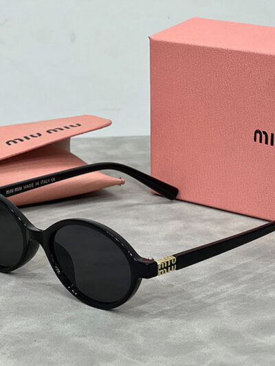 Miu Miu Oval Shape Black Sunglasses UVB Protection MES003