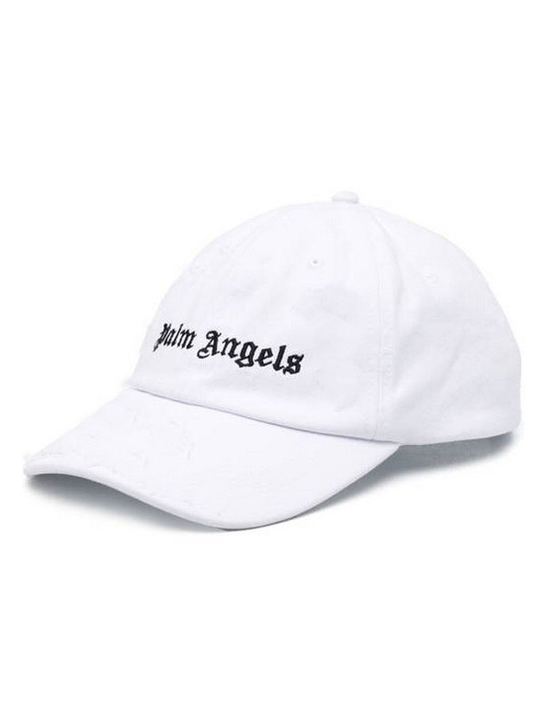 Men's Palm Angels Logo Embroidered Corduroy Baseball White Cap - Image 2