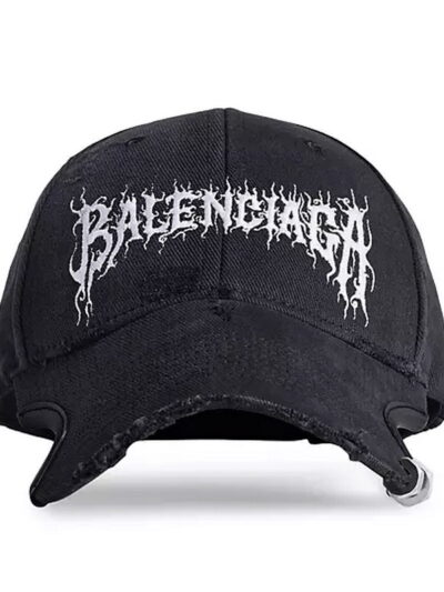 Balenciaga Diy Metal Outline Black Baseball Cap
