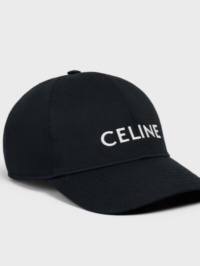 Celine Snapback Black Baseball Cap White Embroidered Logo