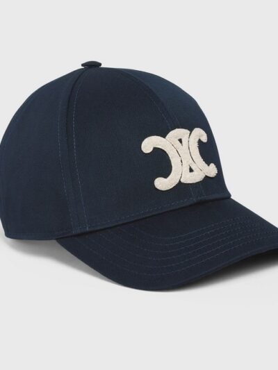 Celine Men's Cotton Triomphe Baseball Cap Navy