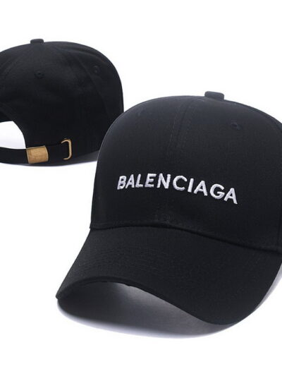 Men's Balenciaga Logo Embroidered Baseball Cap Hat Black