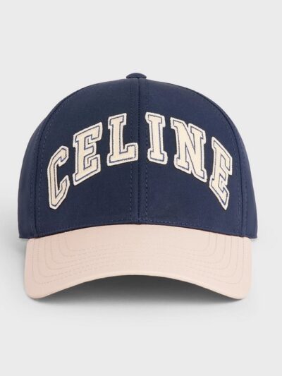 Celine College Baseball Cap Patch in Cotton Navy/Cream
