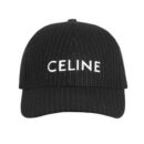 Celine Baseball Cap In Striped Flannel Noir-Craie