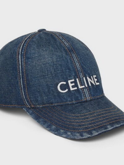 Celine Baseball Cap Embroidery in Union Wash Denim