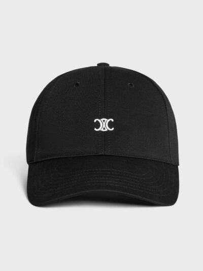 Celine Triomphe Embroidered Baseball Cap Black