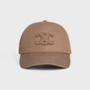 Celine Triomphe Patch Baseball Cap in Cotton Brown