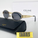 Celine Oval Frame Triomphe Metal Gold Tone Sunglasses CLS002