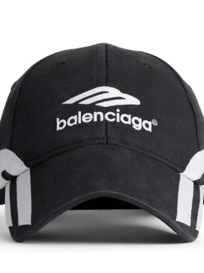 Balenciaga 3B Sports Icon Cap Black/ White Cotton Drill