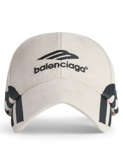 Balenciaga 3B Sports Icon Cap White/Black Cotton Drill