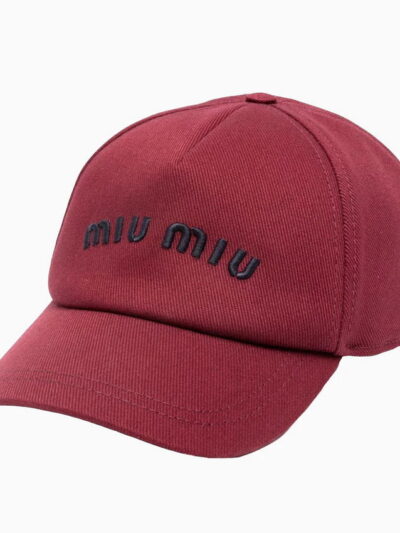 Miu Miu Drill Logo Embroidered Mens Baseball Cap