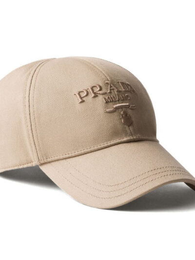 Prada Drill Beige Canvas Baseball Cap