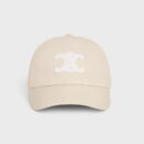 Celine Triomphe Patch Baseball Cap in Cotton Vanilla